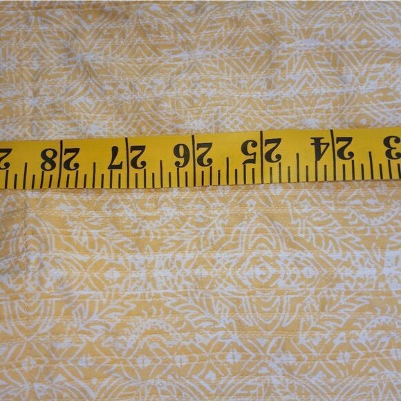 Columbia Button Up Shirt Mens Large L Yellow Cotton Pocket Logo Outdoor - Picture 6 of 7